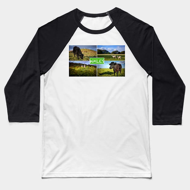 Wales Collage#1 Baseball T-Shirt by RJDowns